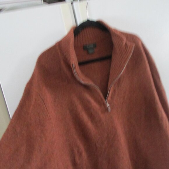 Vintage Marshall Field men’s thick 100%  cashmere 1/4 zip sweater XXL rust - Picture 3 of 3